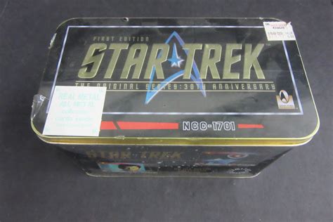 star trek collectible card game metal box|1996 Metallic Impression Star Trek Collector Cards Box (Tin).